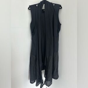 Made in Italy Black Sleeveless Drape Dress Large